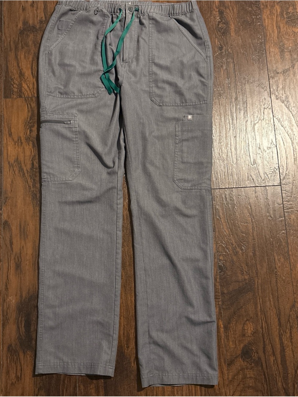 Figs Men's Gray Utility Pants with graphite, gray Green Drawstring